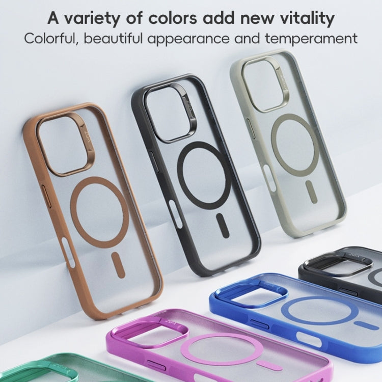 For iPhone 16 ZGA Magsafe Frosted PC Hybrid TPU Phone Case(Blue)