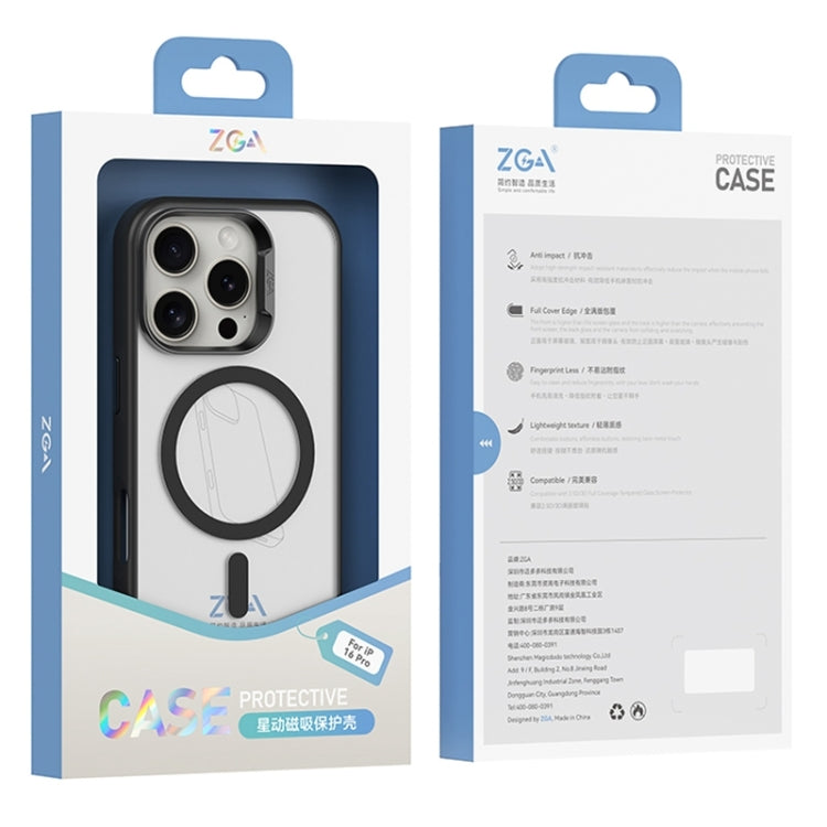 For iPhone 16 Plus ZGA Magsafe Frosted PC Hybrid TPU Phone Case(Blue)