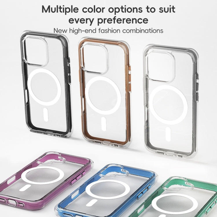 For iPhone 16 Plus ZGA Colorful Airbag Magsafe PC Hybrid TPU Phone Case(Blue)