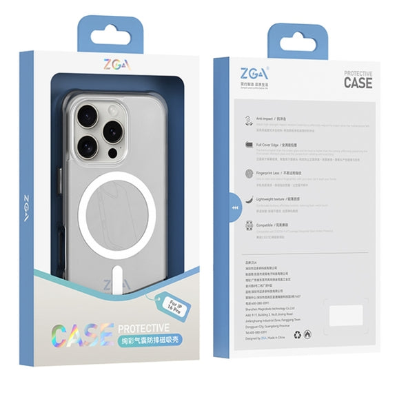 For iPhone 16 Plus ZGA Colorful Airbag Magsafe PC Hybrid TPU Phone Case(Black)