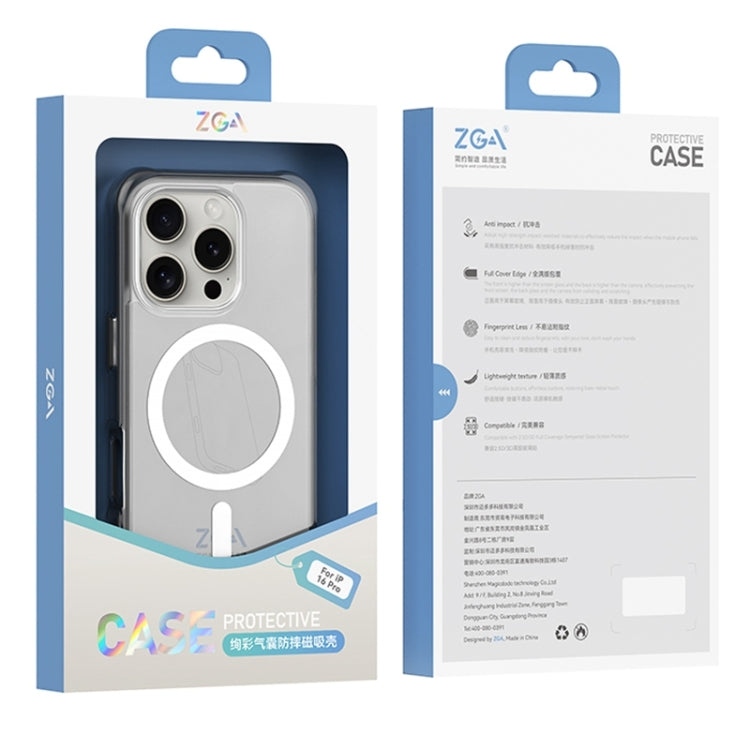 For iPhone 16 Plus ZGA Colorful Airbag Magsafe PC Hybrid TPU Phone Case(Black)