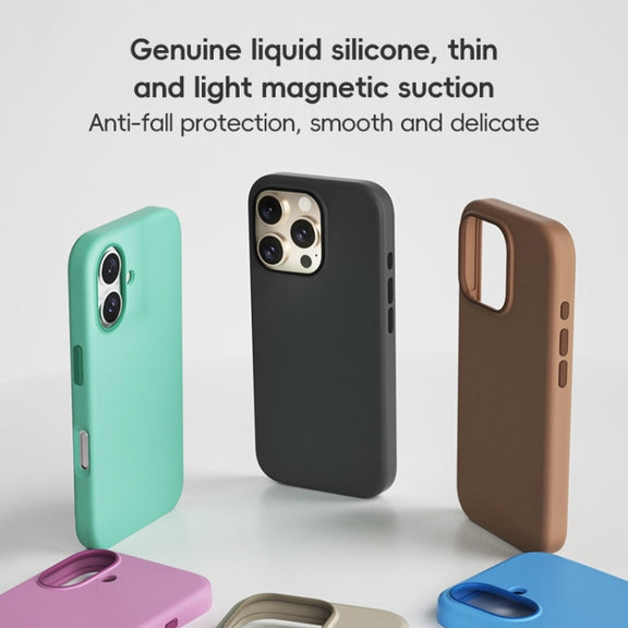 For iPhone 16 Pro ZGA Colorful Liquid Silicone Magsafe Phone Case(Grey)
