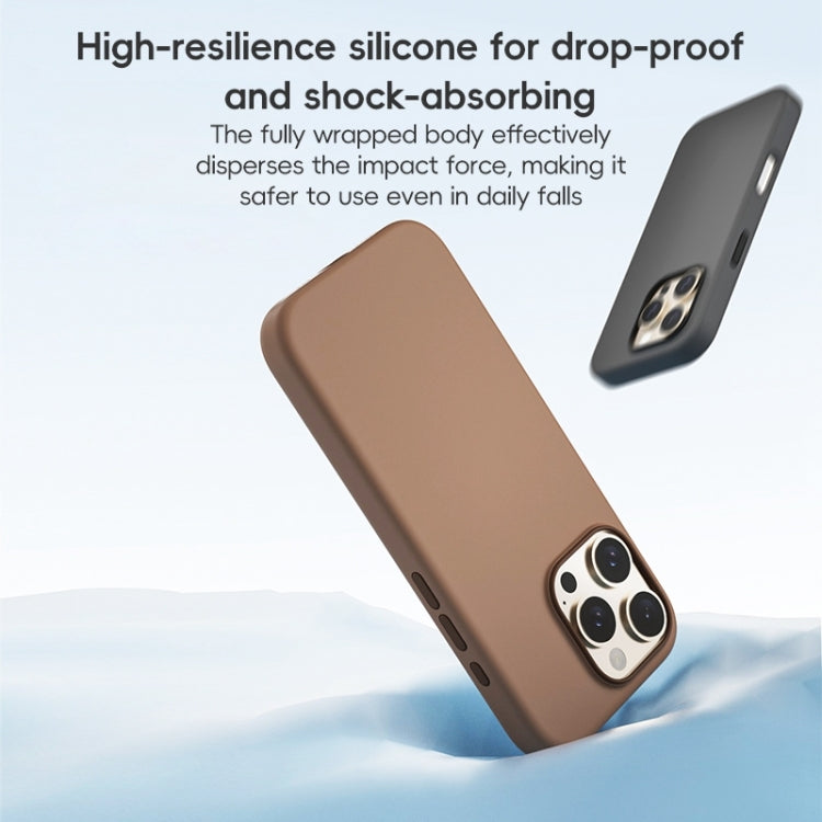 For iPhone 16 Pro Max ZGA Colorful Liquid Silicone Magsafe Phone Case(Black)