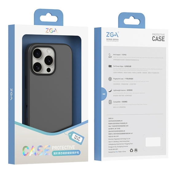For iPhone 16 Pro ZGA Colorful Liquid Silicone Magsafe Phone Case(Grey)
