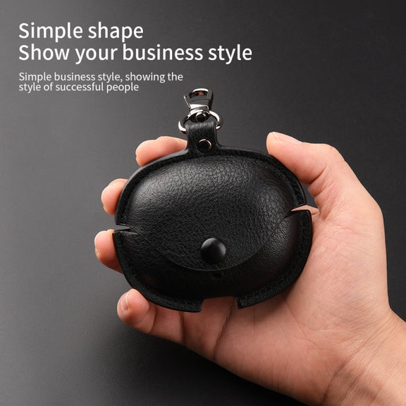 For Realme Buds Air 5 Pro Leather Earphone Protective Case with Hook(Black)