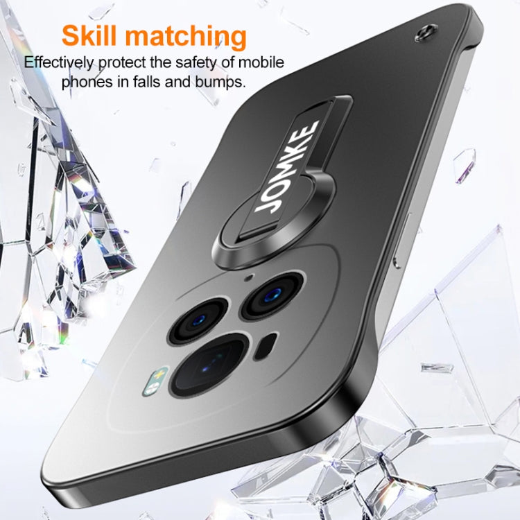 For Honor Magic6 Pro Baking Varnish 360 Rotate Holder No Frame PC Phone Case(Silver)