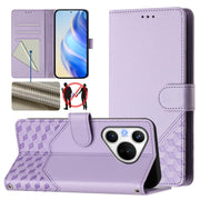For Huawei Pura 70 Honeycomb Embossing RFID Leather Phone Case(Light Purple)