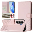For Samsung Galaxy S25 5G Honeycomb Embossing RFID Leather Phone Case(Pink) - Galaxy S25 5G Cases by PMC Jewellery | Online Shopping South Africa | PMC Jewellery | Buy Now Pay Later Mobicred