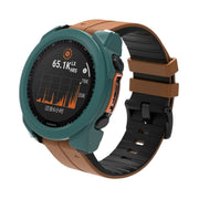For Garmin Fenix 8 AMOLED 47mm Tempered Glass Film Integrated PC Watch Protective Case(Green)