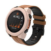 For Garmin Fenix 8 AMOLED 43mm Tempered Glass Film Integrated PC Watch Protective Case(Pink)