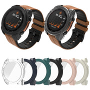 For Garmin Fenix 8 AMOLED 47mm Tempered Glass Film Integrated PC Watch Protective Case(Pink)