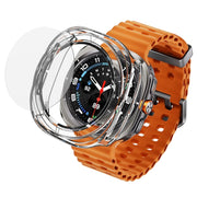 For Samsung Galaxy Watch Ultra 47mm Tempered Glass Film Integrated PC Watch Protective Case(Black)