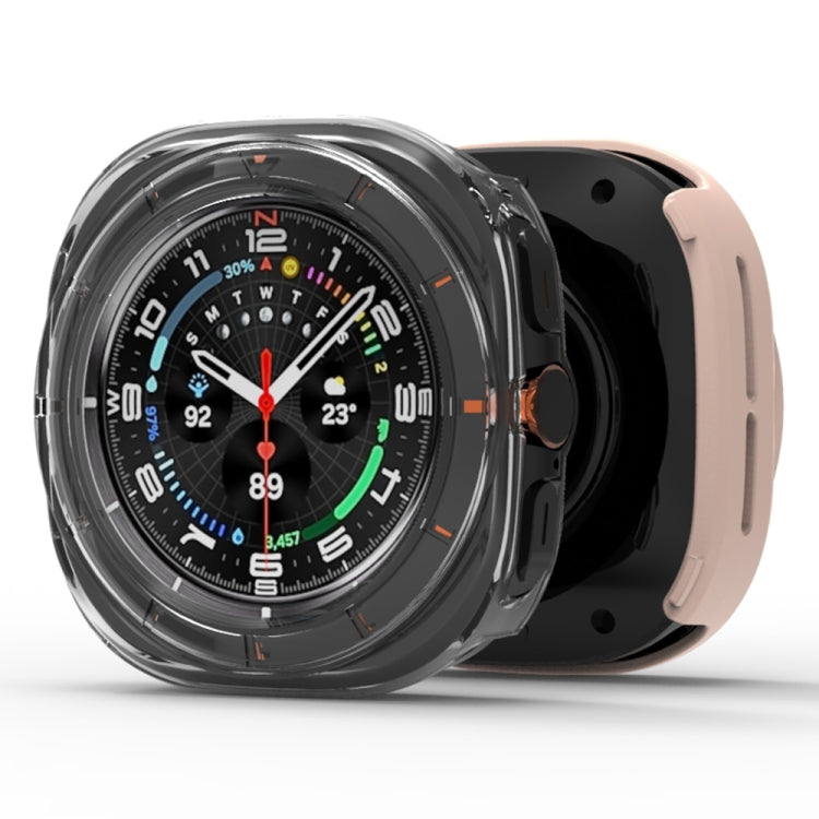 For Samsung Galaxy Watch Ultra 47mm Tempered Glass Film Integrated PC Watch Protective Case(Black)
