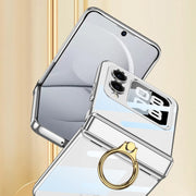 For Huawei nova Flip GKK Integrated  Magnetic Folding Phantom Rotary Phone Case with Ring Holder(Black)