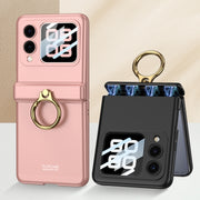 For Huawei nova Flip GKK Integrated Magnetic Hinged Flip Case with Ring Holder(Pink)