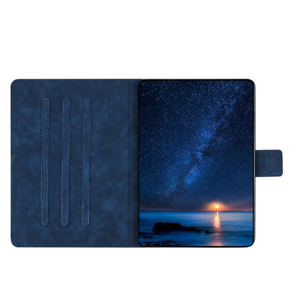 For Lenovo Tab M11 / Xiaoxin Pad 2024 Embossed Couple Cat Smart Tablet Leather Case(Blue)