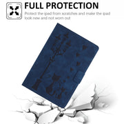 For Lenovo Tab M11 / Xiaoxin Pad 2024 Embossed Couple Cat Smart Tablet Leather Case(Blue)