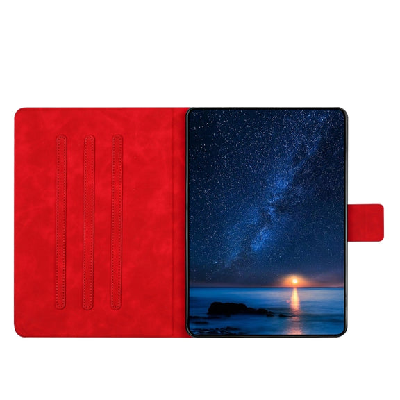 For Lenovo Tab M11 / Xiaoxin Pad 2024 Embossed Couple Cat Smart Tablet Leather Case(Red)