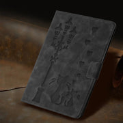 For Lenovo Tab M11 / Xiaoxin Pad 2024 Embossed Couple Cat Smart Tablet Leather Case(Black)
