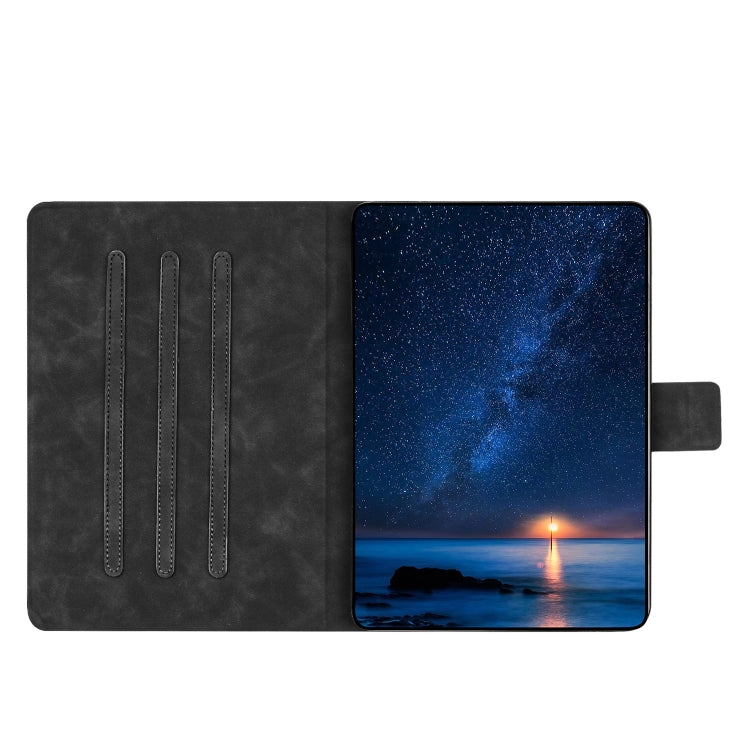 For Lenovo Tab M11 / Xiaoxin Pad 2024 Embossed Couple Cat Smart Tablet Leather Case(Black)