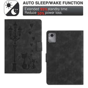 For Lenovo Tab M11 / Xiaoxin Pad 2024 Embossed Couple Cat Smart Tablet Leather Case(Black)