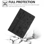 For Lenovo Tab M11 / Xiaoxin Pad 2024 Embossed Couple Cat Smart Tablet Leather Case(Black)
