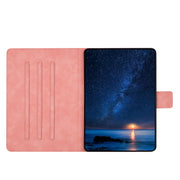 For Lenovo Tab M11 / Xiaoxin Pad 2024 Embossed Couple Cat Smart Tablet Leather Case(Pink)