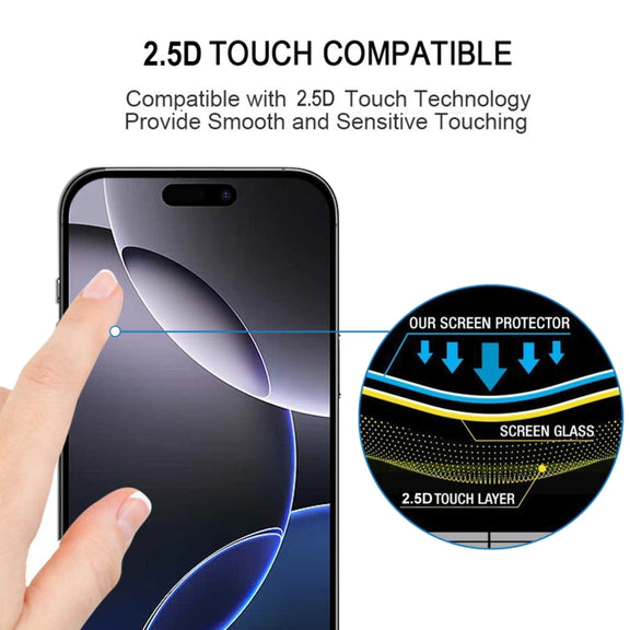 For iPhone 16 Pro Max Full Glue Screen Tempered Glass Film