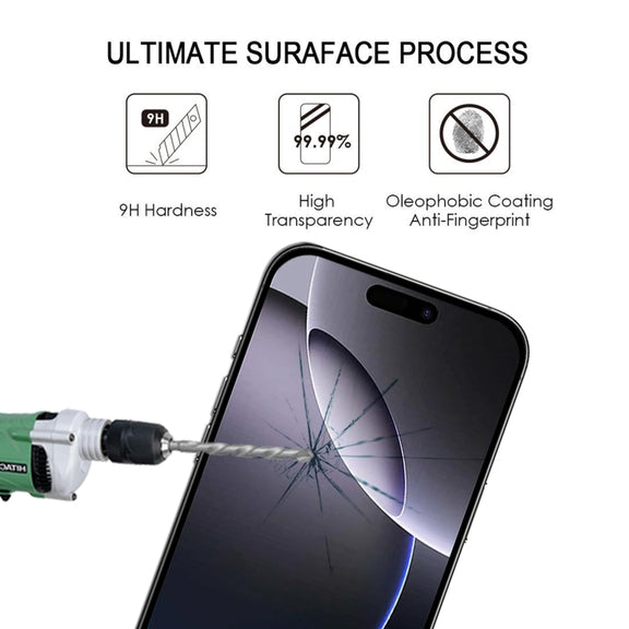 For iPhone 16 Pro Max Full Glue Screen Tempered Glass Film