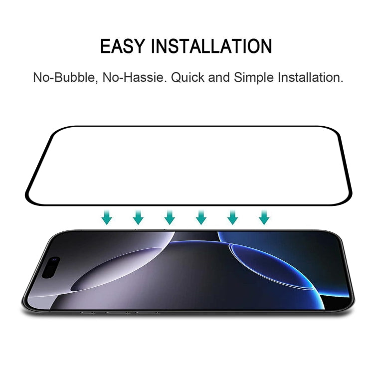 For iPhone 16 Pro Max Full Glue Screen Tempered Glass Film
