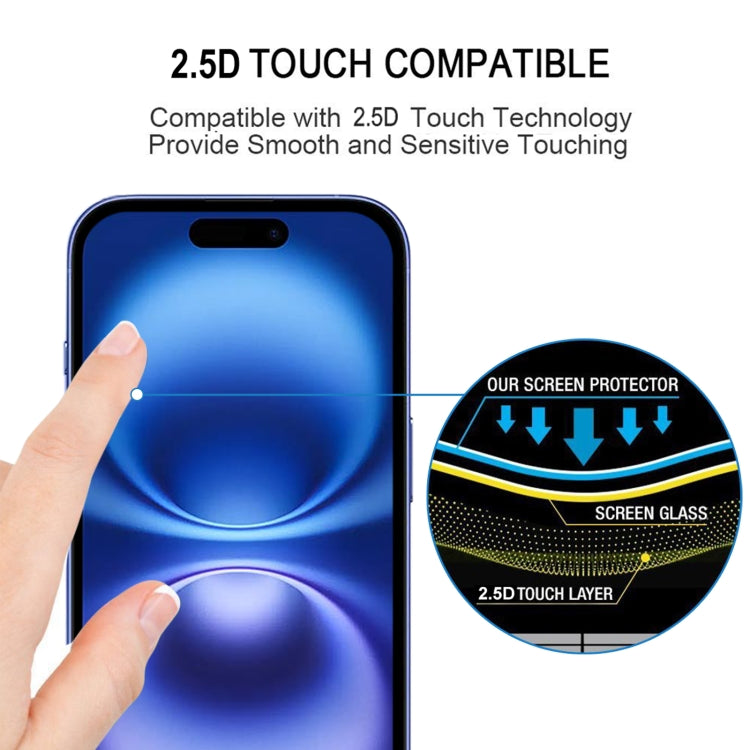 For iPhone 16 25pcs Full Glue Screen Tempered Glass Film