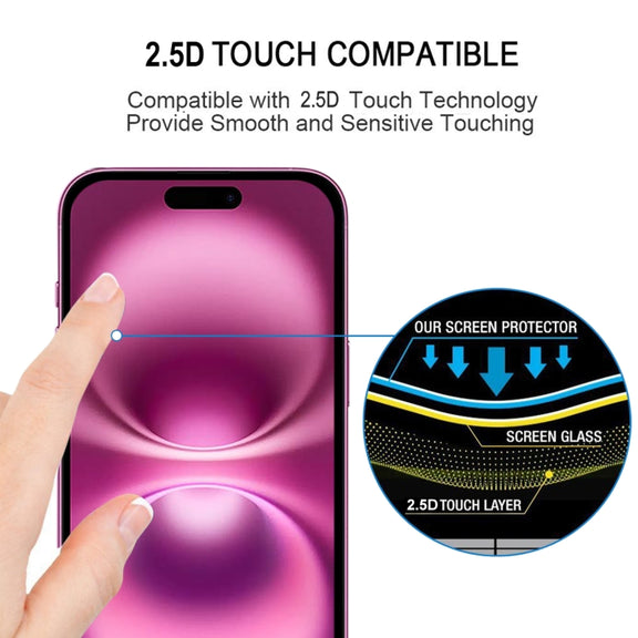 For iPhone 16 Plus 25pcs Full Glue Screen Tempered Glass Film