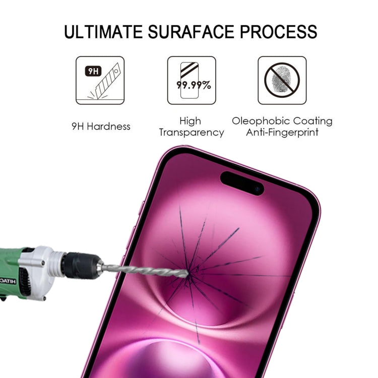 For iPhone 16 Plus 25pcs Full Glue Screen Tempered Glass Film