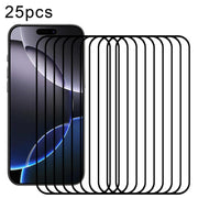 For iPhone 16 Pro Max 25pcs Full Glue Screen Tempered Glass Film