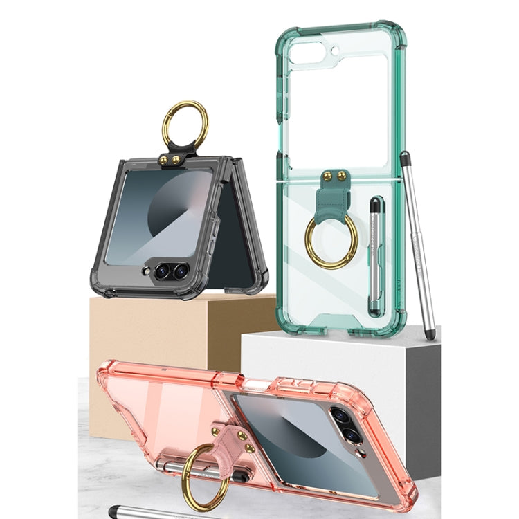 For Samsung Galaxy Z Flip6 / Flip7 FE GKK Airbag Protective Phone Case with Ring & Pen(Pink)