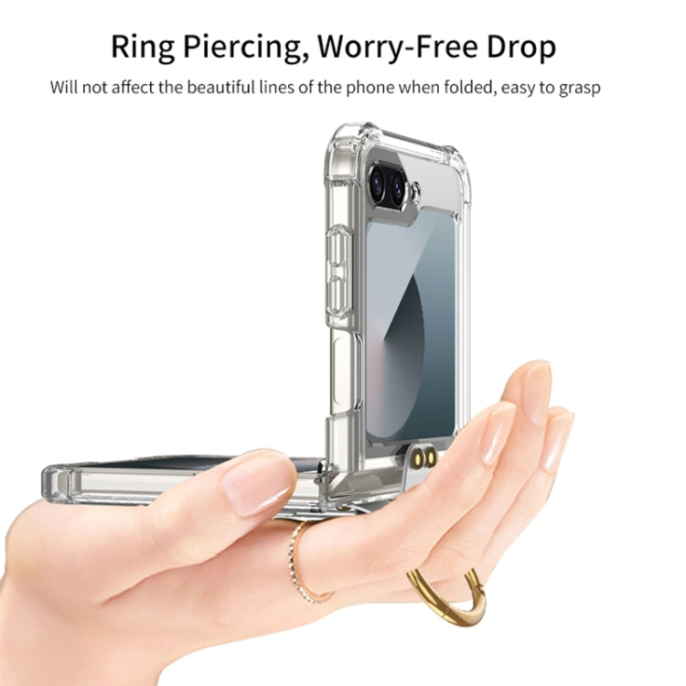 For Samsung Galaxy Z Flip6 / Flip7 FE GKK Airbag Protective Phone Case with Ring & Pen(Green)