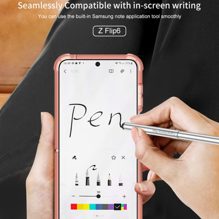 For Samsung Galaxy Z Flip6 GKK Airbag Protective Phone Case with Ring & Pen(Black)