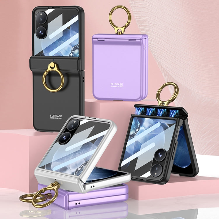 For Xiaomi Mix Flip GKK Integrated Magnetic Hinged Flip Case with Ring Holder(Purple)