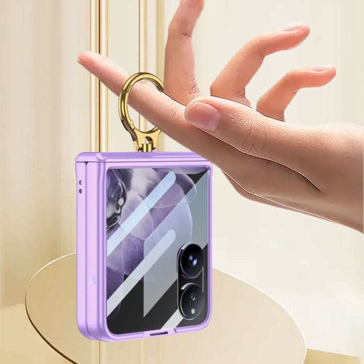 For Xiaomi Mix Flip GKK Integrated Magnetic Hinged Flip Case with Ring Holder(Purple)