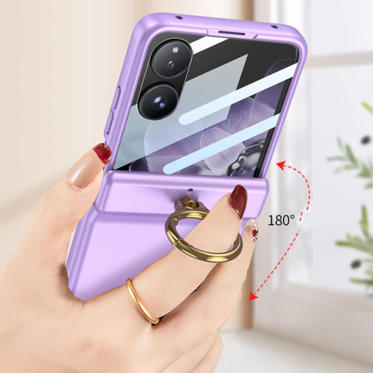 For Xiaomi Mix Flip GKK Integrated Magnetic Hinged Flip Case with Ring Holder(Purple)