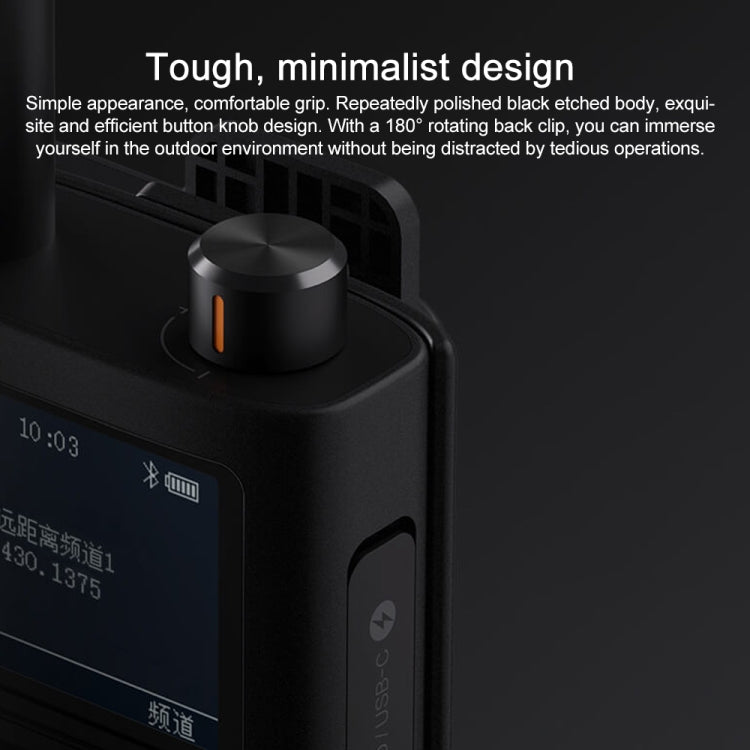 Original Xiaomi IP65 Water-resistant UV Dual Band Walkie Talkie 2(Black)
