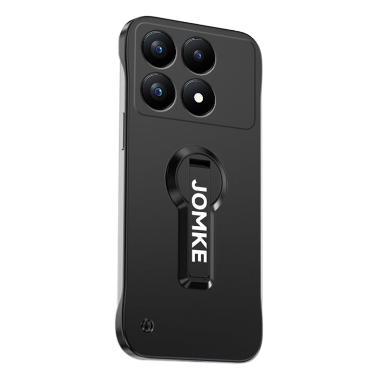 For Redmi K70 Baking Varnish 360 Rotate Holder No Frame PC Phone Case(Black)