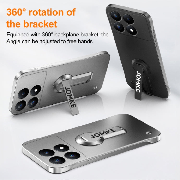For Redmi K70 Baking Varnish 360 Rotate Holder No Frame PC Phone Case(Black)