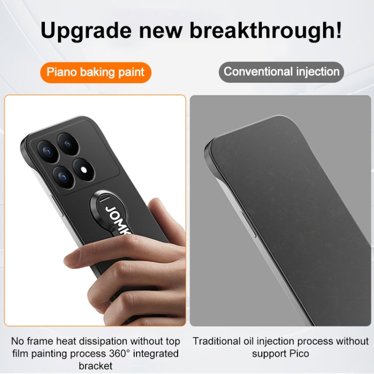 For Redmi K70 Pro Baking Varnish 360 Rotate Holder No Frame PC Phone Case(Black)