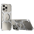 For iPhone 16 Pro Max Mechanical Gear MagSafe Holder Borderless Metal Phone Case(Silver) - iPhone 16 Pro Max Cases by PMC TechLife | Online Shopping South Africa | PMC TechLife | Buy Now Pay Later Mobicred