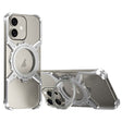 For iPhone 16 Mechanical Gear MagSafe Holder Borderless Metal Phone Case(Silver) - iPhone 16 Cases by PMC TechLife | Online Shopping South Africa | PMC TechLife | Buy Now Pay Later Mobicred