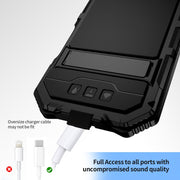 For iPhone 16 Pro Max R-JUST Life Water-resistant Dustproof Shockproof Holder Phone Case(Black)