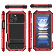For iPhone 16 Pro Max R-JUST Life Water-resistant Dustproof Shockproof Holder Phone Case(Red)
