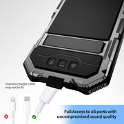 For iPhone 16 Pro Max R-JUST Life Water-resistant Dustproof Shockproof Holder Phone Case(Silver)