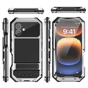 For iPhone 16 Plus R-JUST Life Water-resistant Dustproof Shockproof Holder Phone Case(Silver)